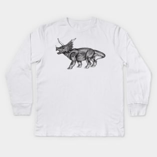 Triceratops Kids Long Sleeve T-Shirt